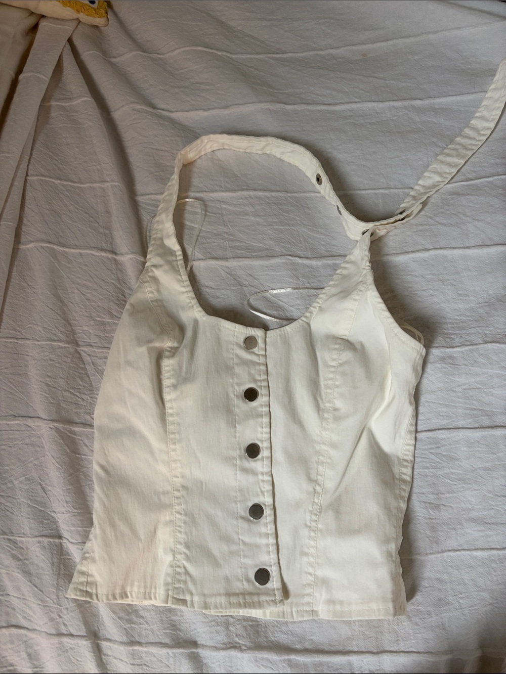 Mango x Siedres Cream halter Shirt